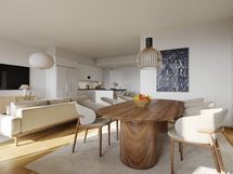 A38, 3-4h+kt, 74,5 m2, keittiö, taiteilijan näkemys