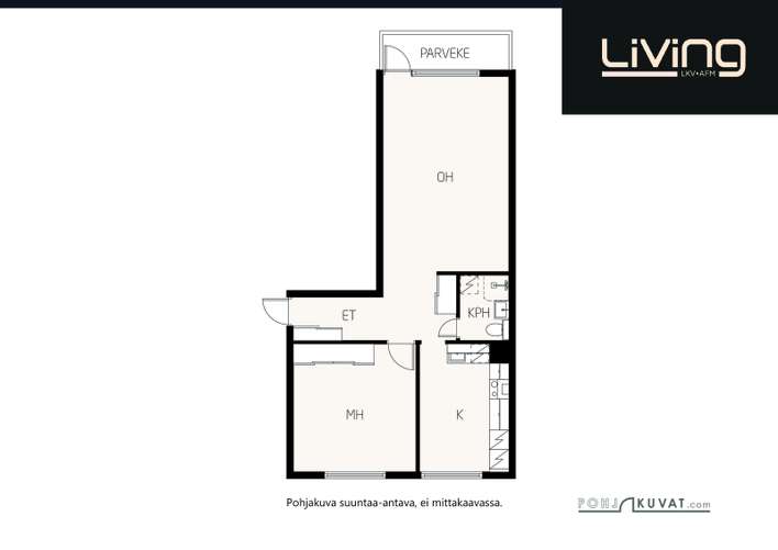 Kerrostalo, 2h+k, 62 m², Palosaari – pohled 2