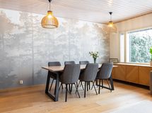 Olohuoneessa on tilaa ruokailyrymälle