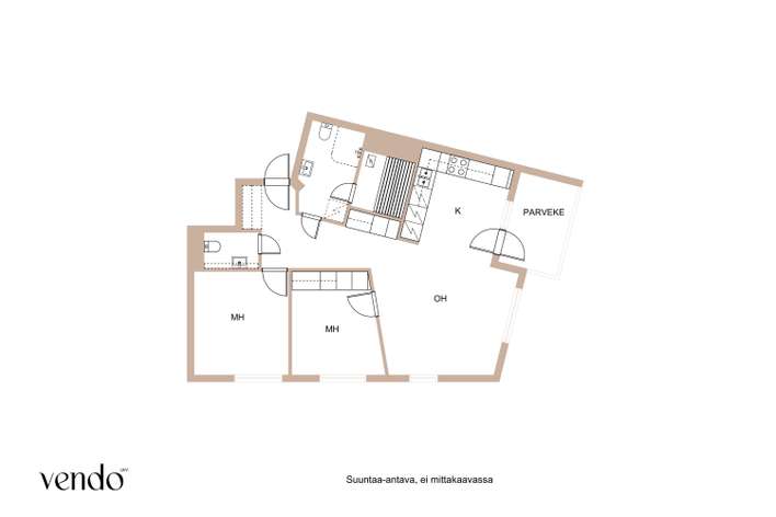 Kerrostalo, 3h+k+s+p+autokatos, 64 m², Kuokkala - Näkymä 3