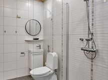 Kylpyhuoneessa toinen talon WC-istuimista.