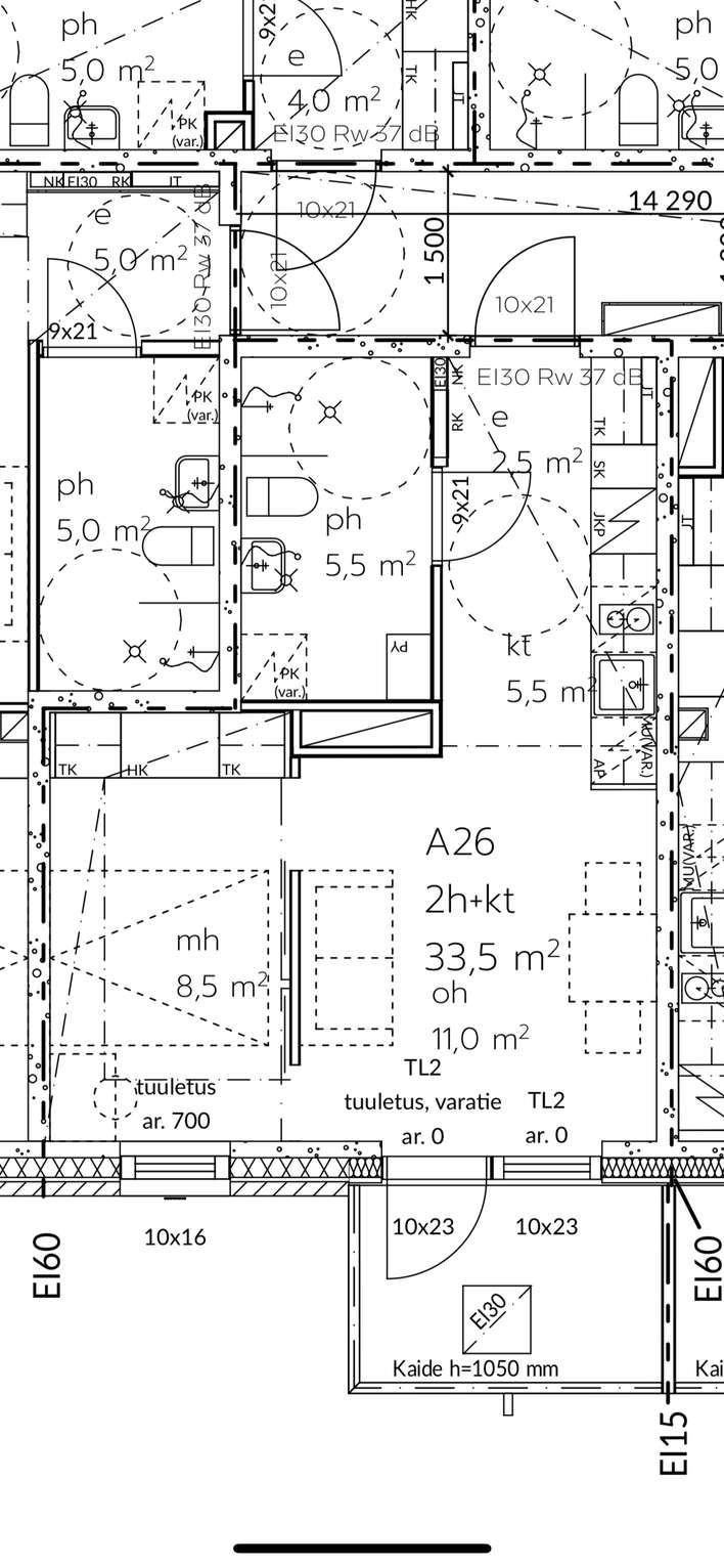 Kerrostalo, 2h + k + parveke/terassi, 33 m², Metsokangas, Oulu