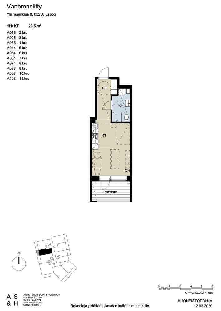 Kerrostalo, 1h+kt, 29 m², Olari – pohled 3