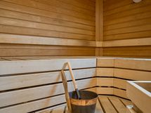 Ikkunallinen sauna.