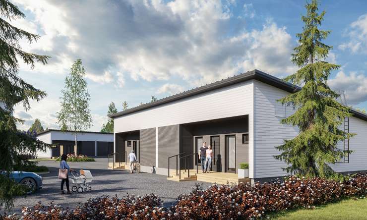 Paritalo, 3h, kt, s, työtila/var, kylmä ulkovarasto (Y.j mukaan 3h+kt+s+var), 98 m², Kurttila