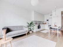 Viitteellinen kuva 41,5 m2 asunnosta. Kuva voi sisältää lisähintaisia materiaaleja.