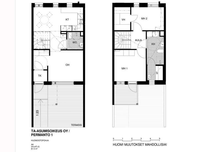 Rivitalo, 3h+kt+s, 81,5 m², Vuosaari - Näkymä 2