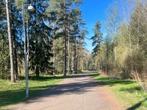 Läheinen puistoalue tarjoaa hienot puitteet ulkoiluun.