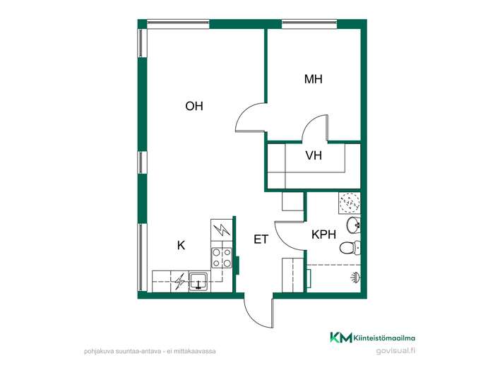Kerrostalo, 2h,k,vh,kph, 47 m², Tammisaari - Näkymä 4