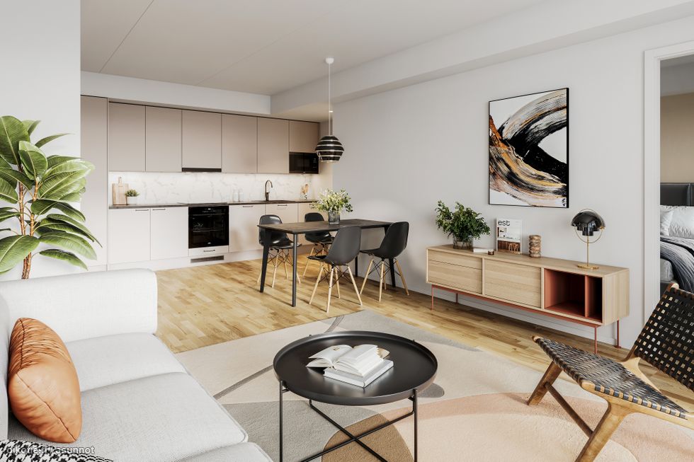 Viitteellinen kuva 47,5 m2 asunnosta.