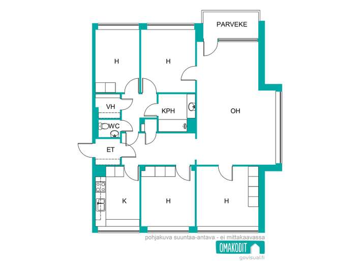 Kerrostalo, 5h,k,parv., 116 m², Kuusankoski – pohled 2