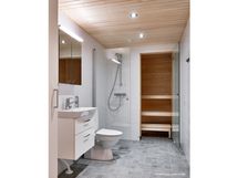 Asunnon A26 kylpyhuone, materiaalit saattavat poiketa ko. asunnossa
