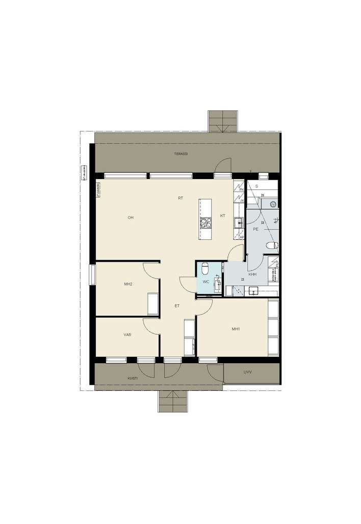 Paritalo, 3h, kt, s, työtila/var, kylmä ulkovarasto (Y.j mukaan 3h+kt+s+var), 98 m², Kurttila - View 2