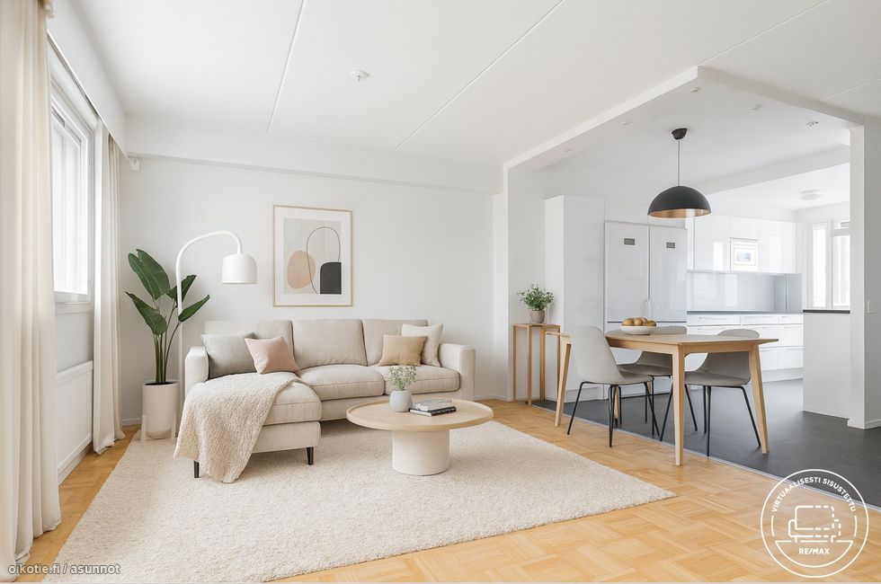 Virtuaalisesti sisustettu olohuone