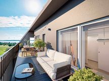 A 38 | 82,5 m² |  3-4h+kt+khh+s | Visualisointi | Ullakkohuoneisto