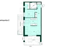 2h+kt+s, 54,5 m². Vaihtoehtopohjassa saunan sijaan valittavissa vaatehuone.