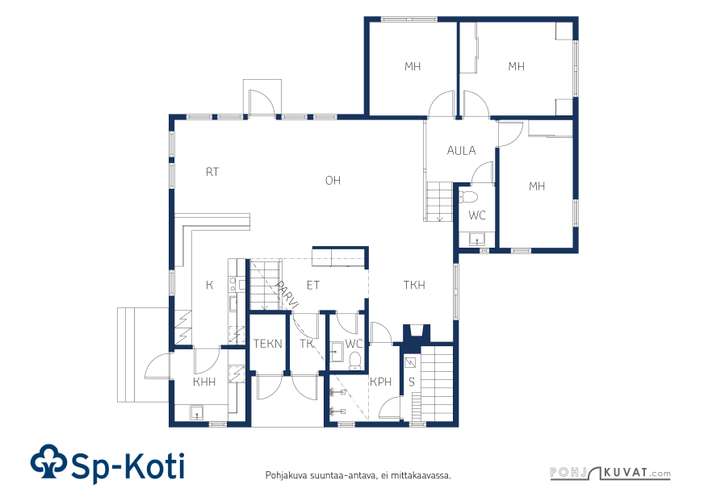 Omakotitalo, 4h, k, s, kph, 2wc, takkahuone, khh, parvi, 124/160 m², Pirtti - View 2