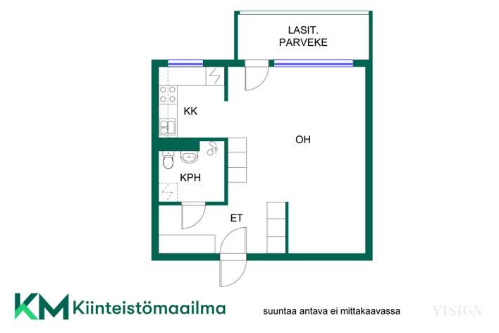 Kerrostalo, 1h, kk, 30,5 m², Lassila – pohled 2