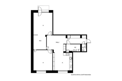 Kerrostalo, 2-3 h, k, halli, kph, wc, parveke (Yj. 2h+k), 80 m², Taka-Töölö - Näkymä 2