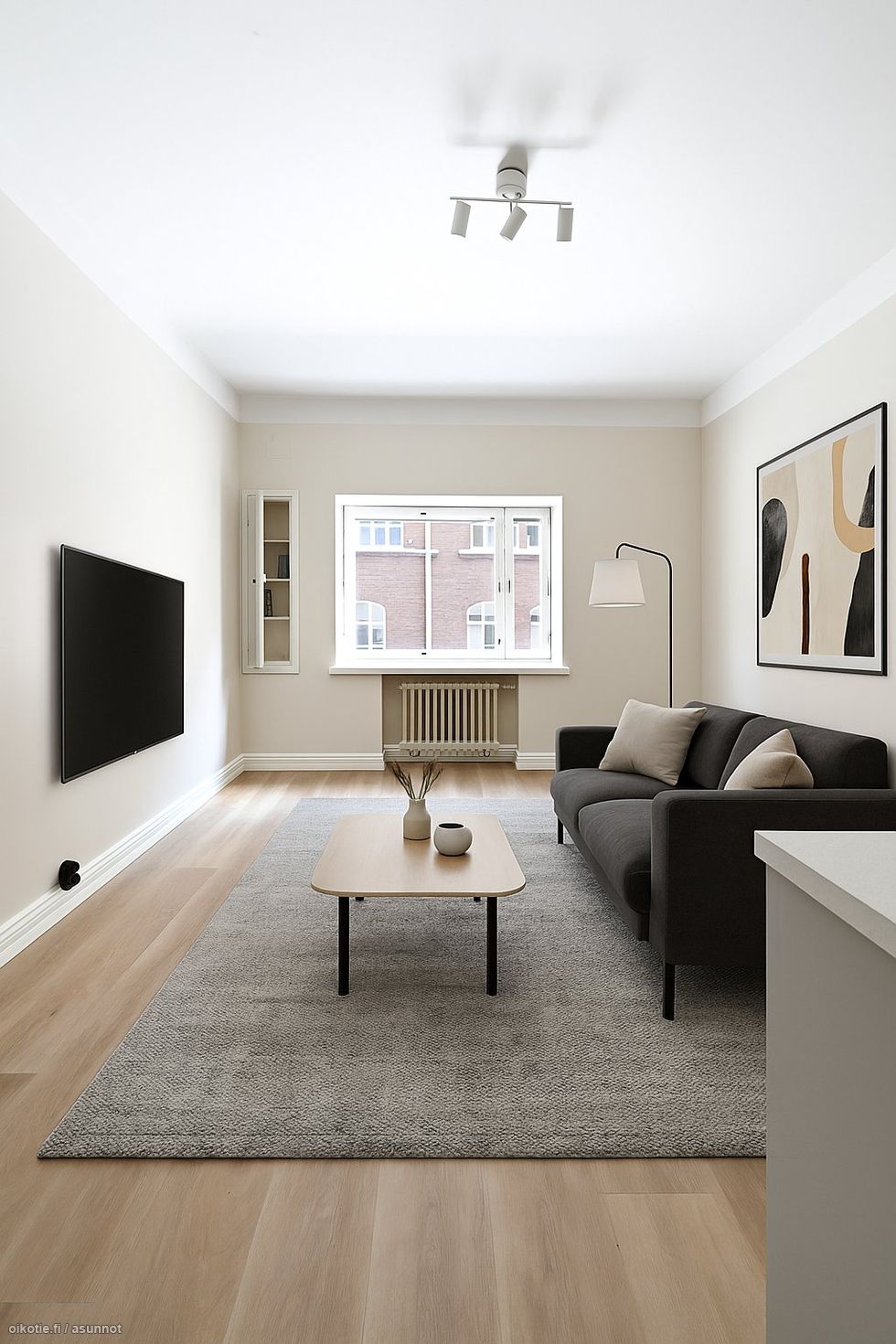 Olohuone on digitaalisesti stailattu