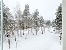 Parvekenäkymä on avara ja lännen suuntainen.