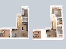 3D-pohjakuva asunnosta A21