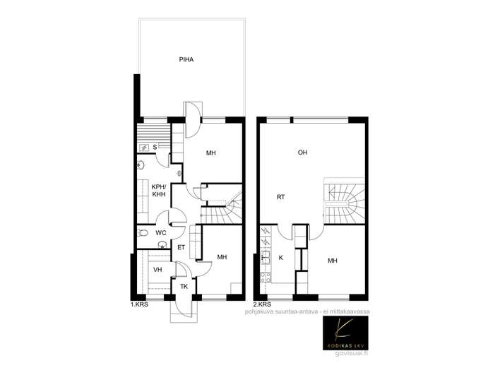 Rivitalo, 4h, k, s, vh, kph/khh, 85 m², Laukkamäki – pohled 2