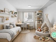 Kulmassa oleva 2. makuuhuone.