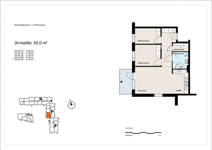 Kerrostalo, 3h+k, 65 m², Viertola - Näkymä 2