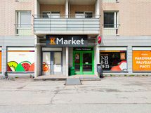 K-market Herkkupuoti eli lähikauppasi on parin minuutin pyöräilymatkan päässä.