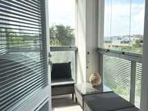 Lasitetulta parvekkeelta upeat näkymät