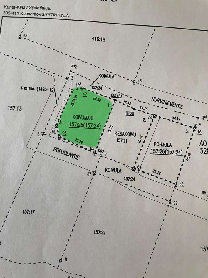 Tontti, 1 141 m², Lahdentaus, Kuusamo