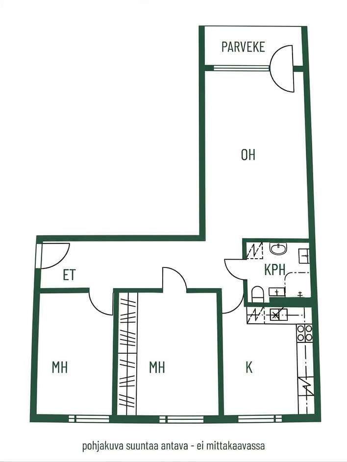 Kerrostalo, 3h+k, 77,5 m², Hervanta – pohled 3