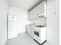 Keittiöön saa myös pyykinpesukoneen.