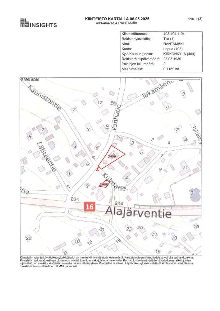 Tontti, 1 659 m², Ritamäki, Lapua