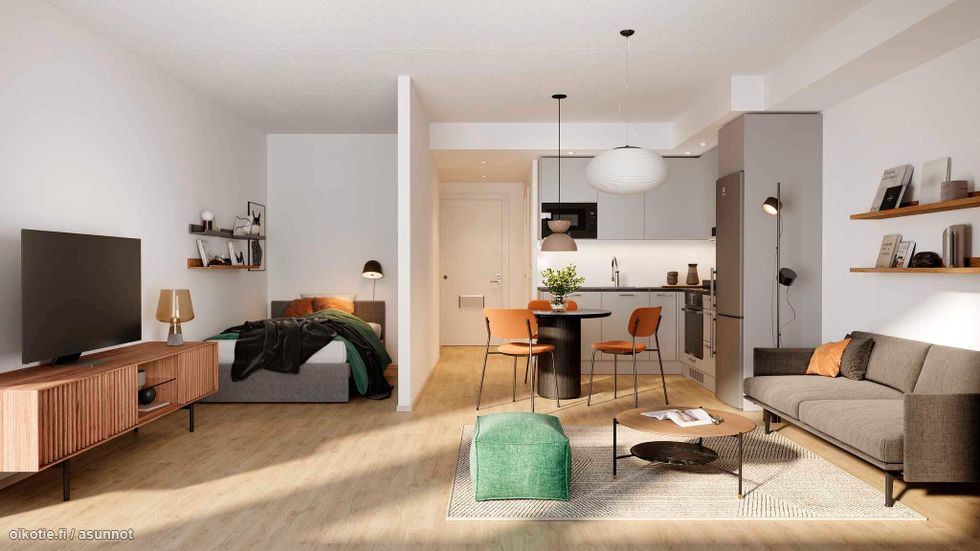 Visualisointi kodista - vaihtoehtopohja 2 (1h+kt+alk., 35 m²)