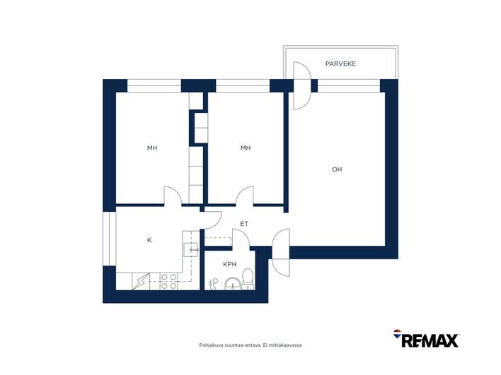 Kerrostalo, 3h + k, 62,5 m², Viertola – pohled 2