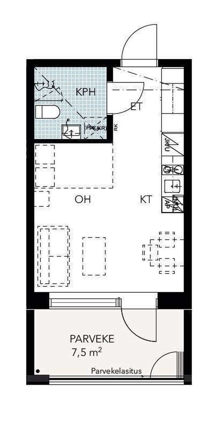 Kerrostalo, 1h, kt, suuri lasitettu parveke, 25 m², Finnoo – pohled 2