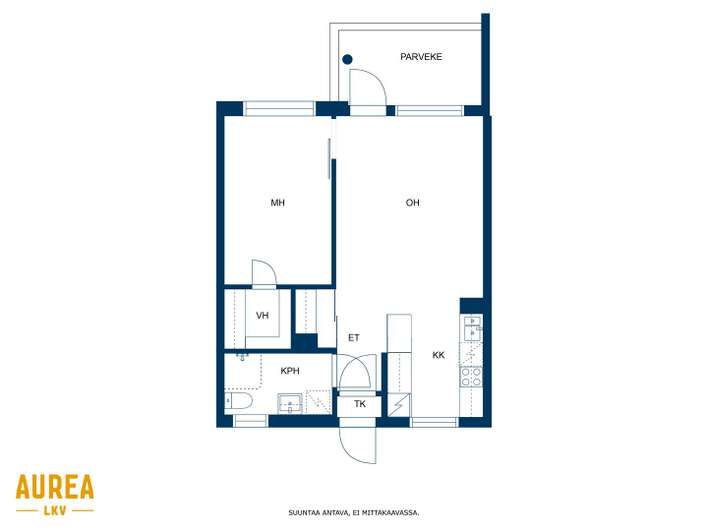Kerrostalo, 2h, k, kph, 47,5 m², Värttö - Näkymä 2