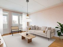 Digistailattu kuva olohuoneesta