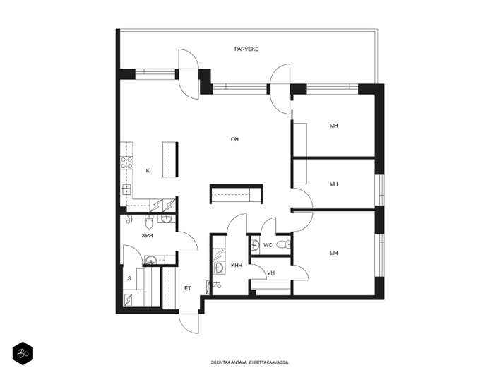 Kerrostalo, 4h+k+s+khh+v+erill.wc+parv. (Yj: 4h, kt, s), 112,5 m², Tapiola - Näkymä 2