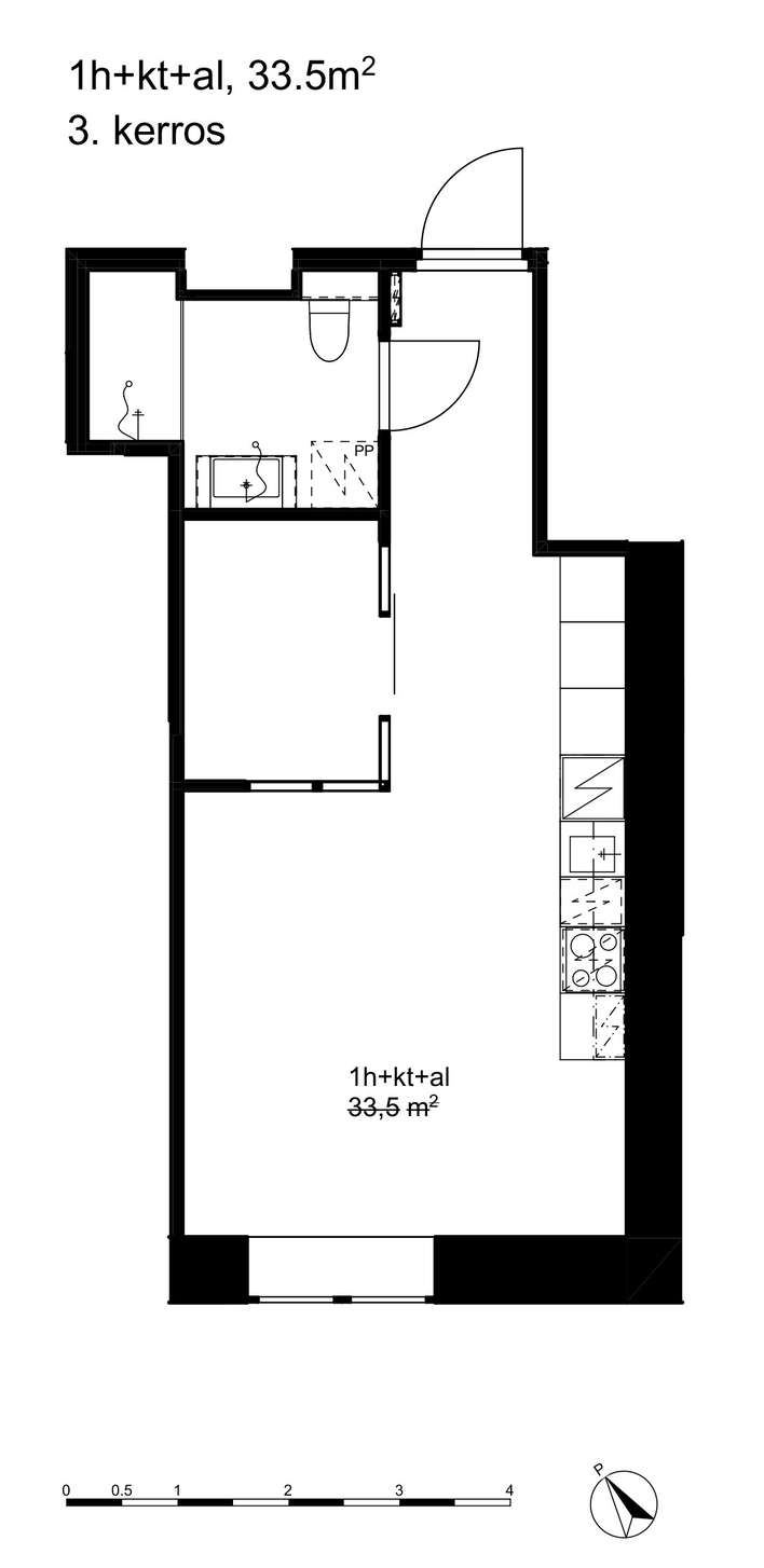 Kerrostalo, 1h+kt+alk, 34 m², Katajanokka - Näkymä 2
