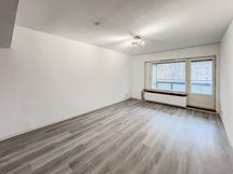 Olohuone on todella avara, ja se jatkuu sujuvasti parvekkeelle