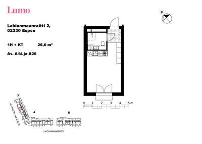 Kerrostalo, 1H+KT, 26 m², Nöykkiö - View 3