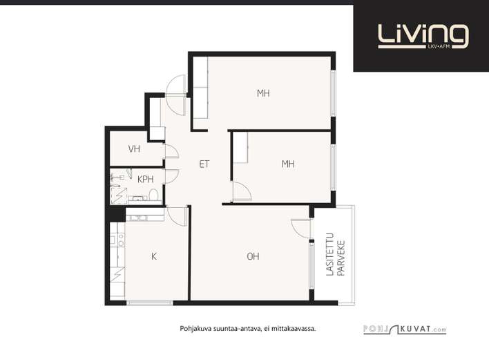 Kerrostalo, 3h+k, 74 m², Palosaari – pohled 2