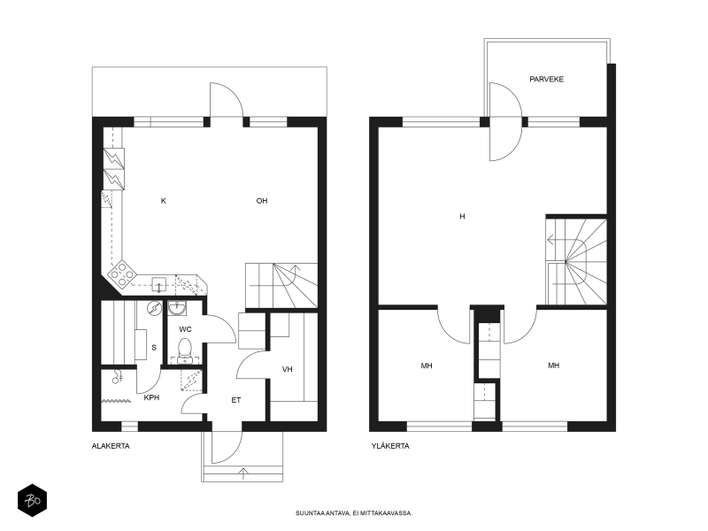 Rivitalo, 3-4h, avok, kph/s, vh, et (yj:n mukaan 4h+k+sauna), 83 m², Räntämäki - Ansicht 3