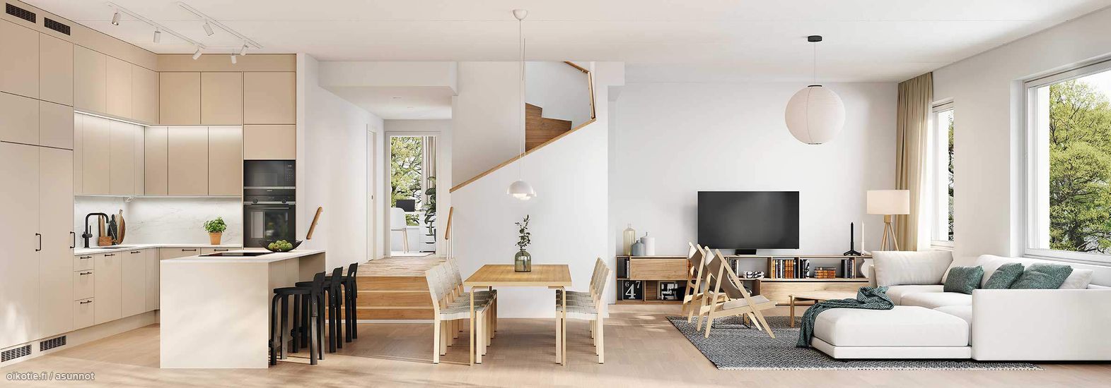 Visualisointikuva rivitalokodista B 06 (5-6h+kt+s, 146,5 m²)