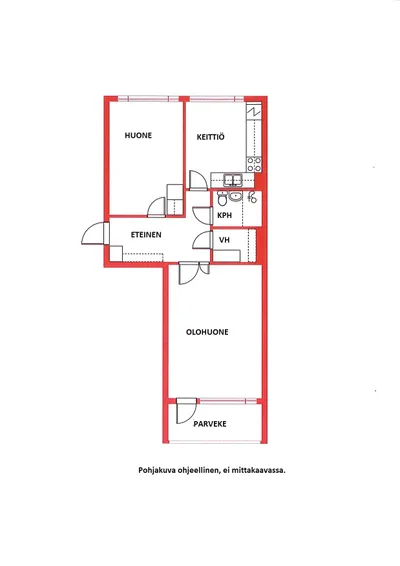 Kerrostalo, 2h+k+kph+vh+parveke, 56 m², Puistonmäki - Widok 2