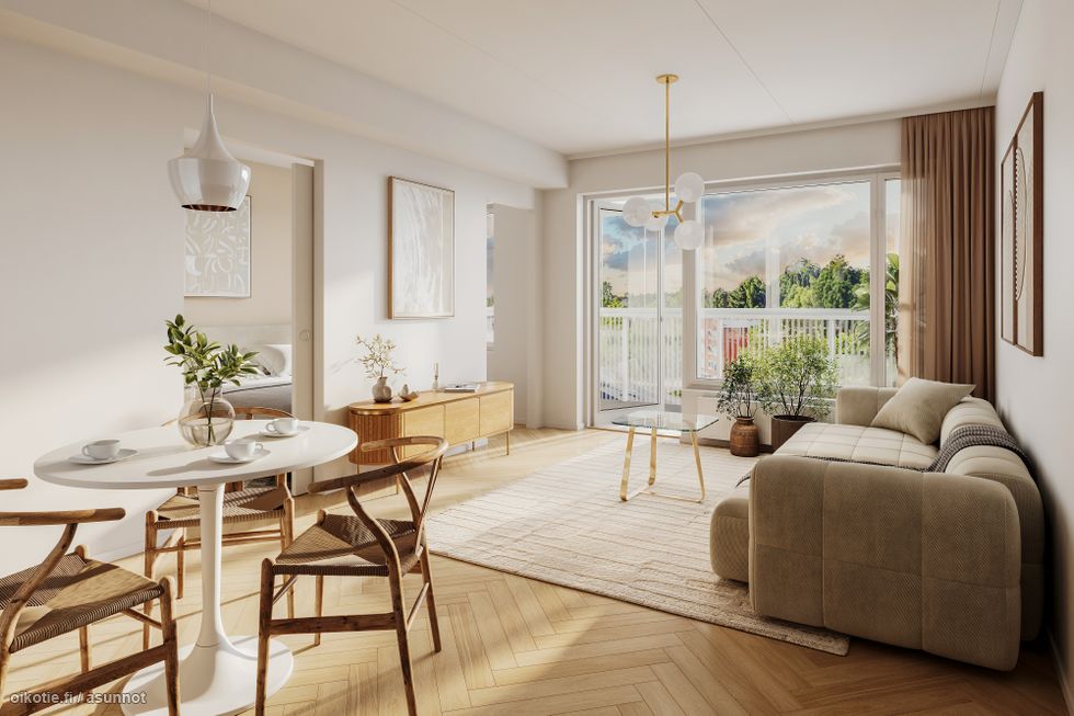 Viitteellinen kuva 41,5 m2 asunnosta.