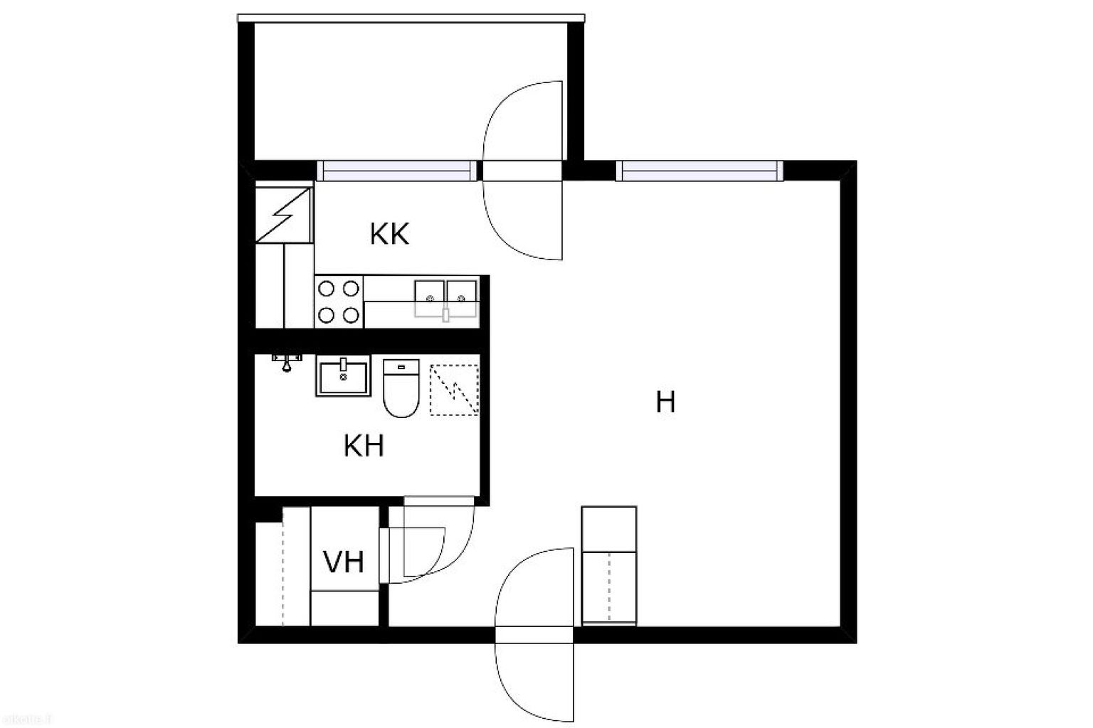 30,5 m² Kauppakatu 64, 92100 Raahe Kerrostalo Yksiö vuokrattavana ...